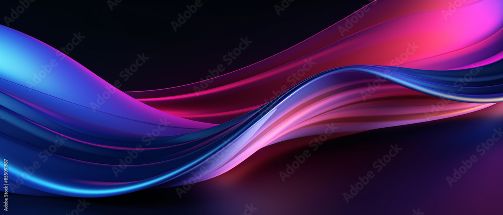 Abstract Fluid 3D Render in Neon Hues with a Holographic Touch Abstract Fluid 3D Render in Neon Hues with a Holographic Touch
