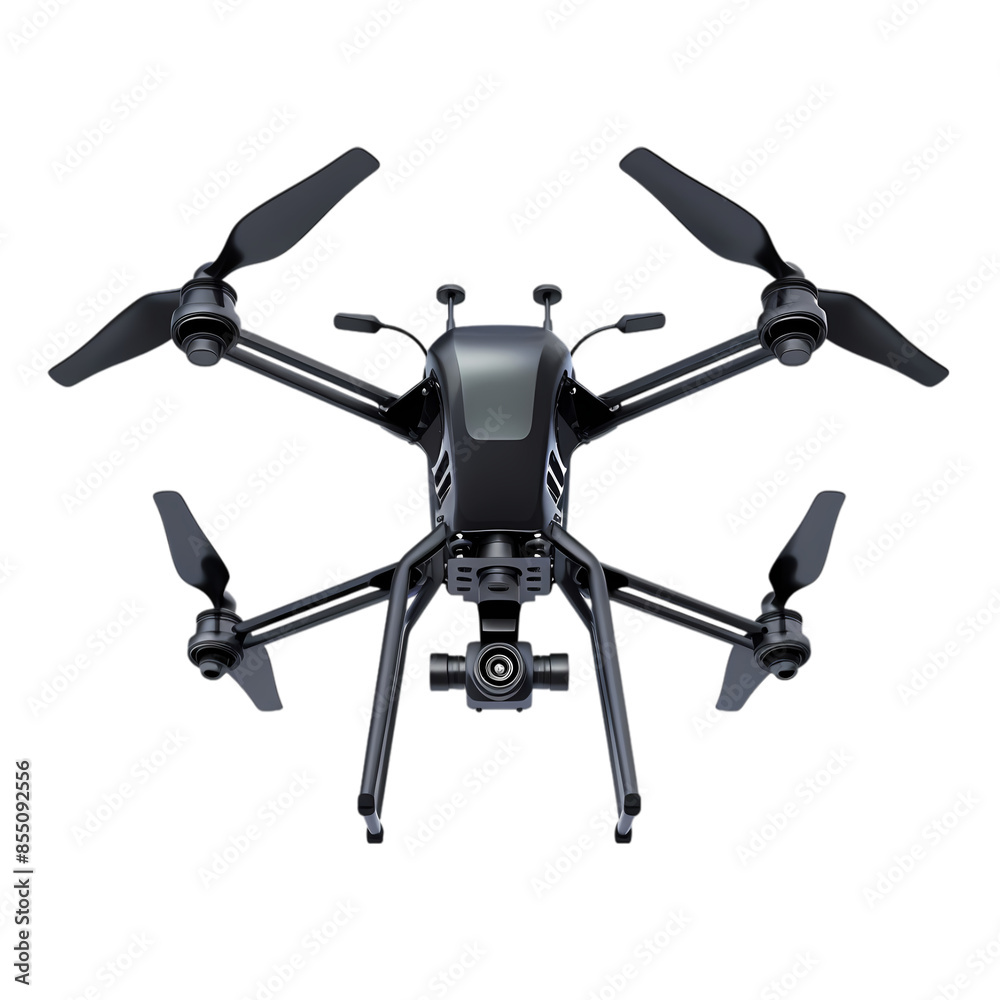Black Drone with Propellers and Camera Black Drone with Propellers and Camera