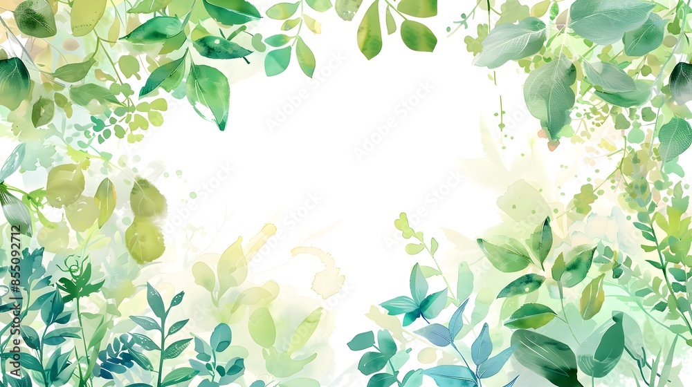Vibrant Foliage Framing Natural Botanical Background Vibrant Foliage Framing Natural Botanical Background