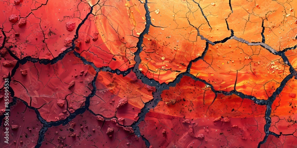 Vibrant Cracked Earth Abstract Art Landscape Vibrant Cracked Earth Abstract Art Landscape