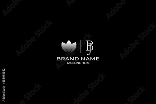 BJ letter logo design in six style. BJ polygon, circle, triangle, hexagon, flat and simple style with black and white color variation letter logo set in one artboard.