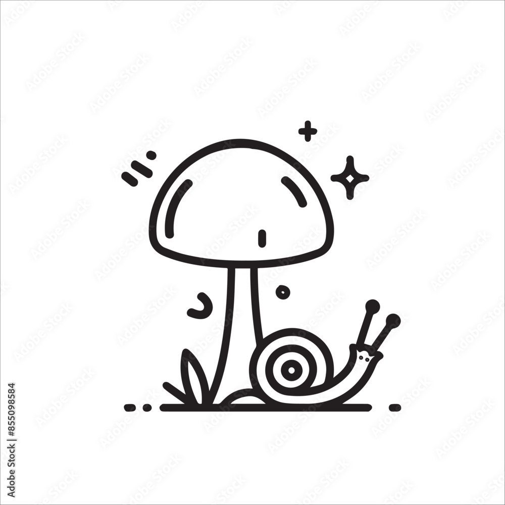 Illustrations of black stroked mushrooms icon white background. Illustrations of black stroked mushrooms icon white background.