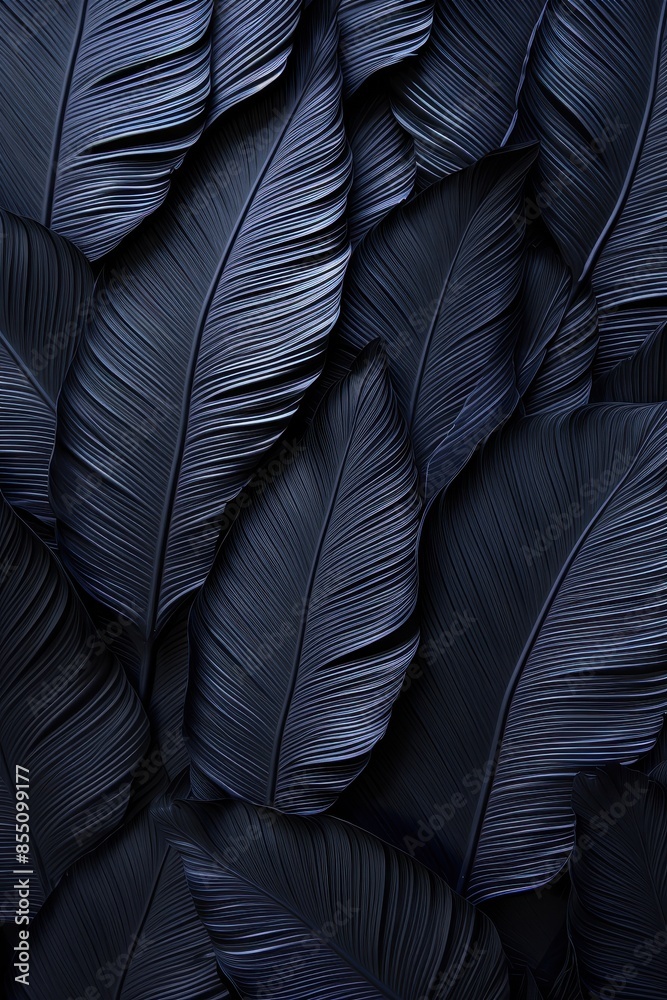 Fototapeta premium abstract black leaves for tropical leaf background