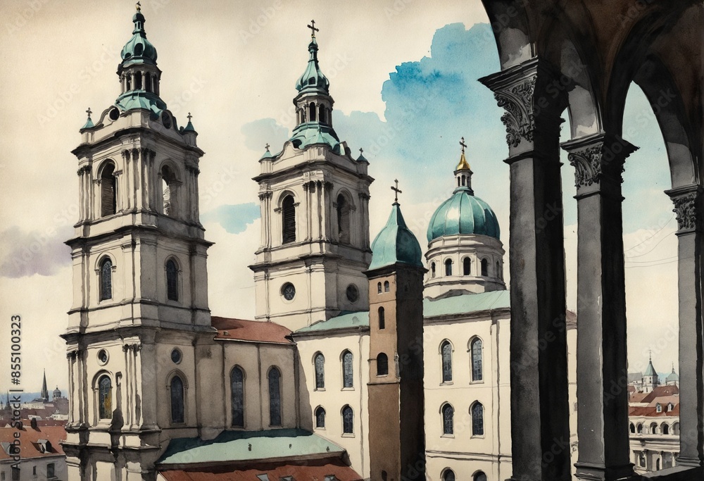 Iconic European Landmarks: A Watercolor Journey Iconic European Landmarks: A Watercolor Journey