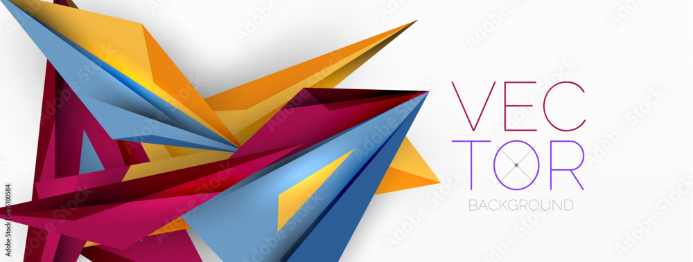 Minimal geometric abstract background. Low poly dynamic triangle design. Trendy techno business template for wallpaper, banner, background or landing