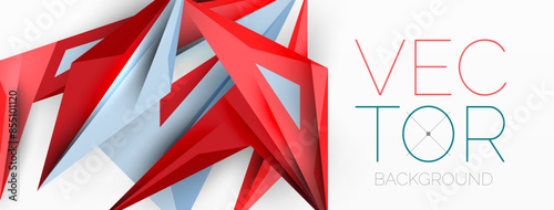 Minimal geometric abstract background. Low poly dynamic triangle design. Trendy techno business template for wallpaper, banner, background or landing