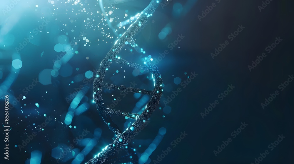 DNA 3d randering image of blue background DNA 3d randering image of blue background