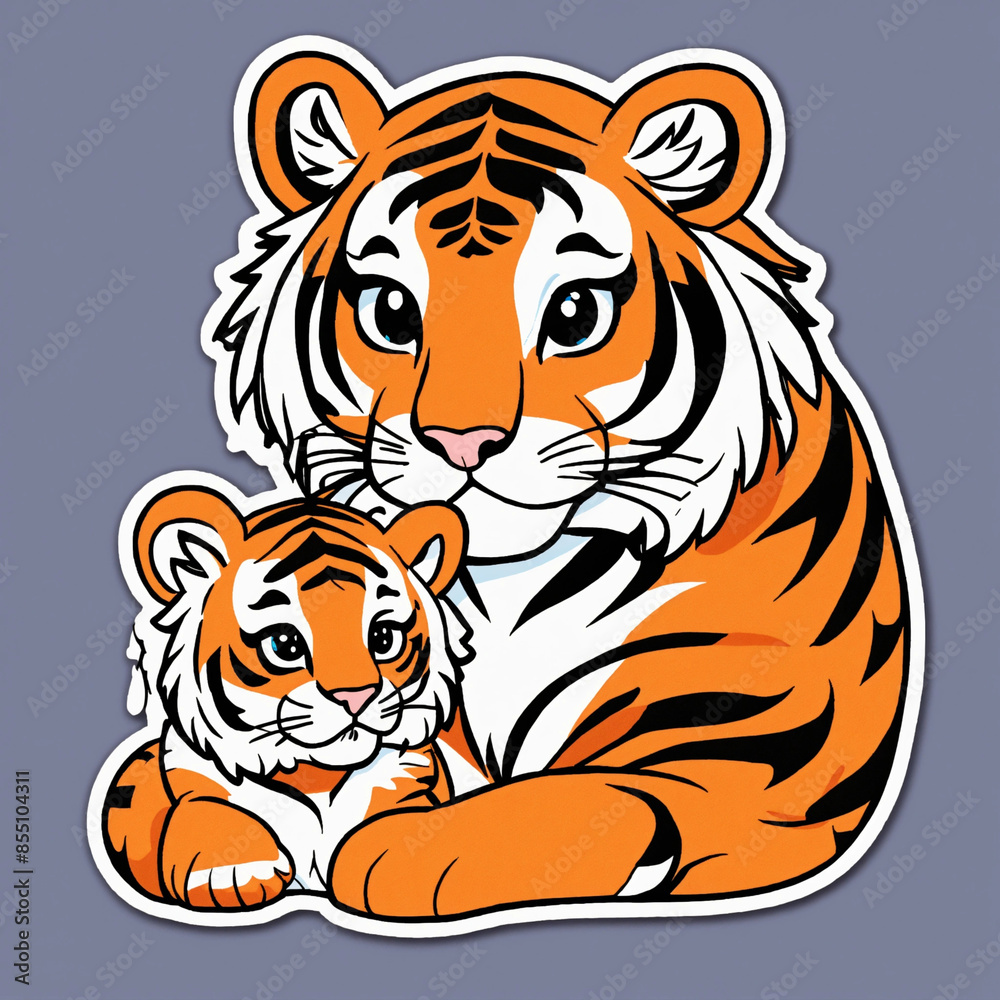 Fototapeta premium tiger's mother and baby
