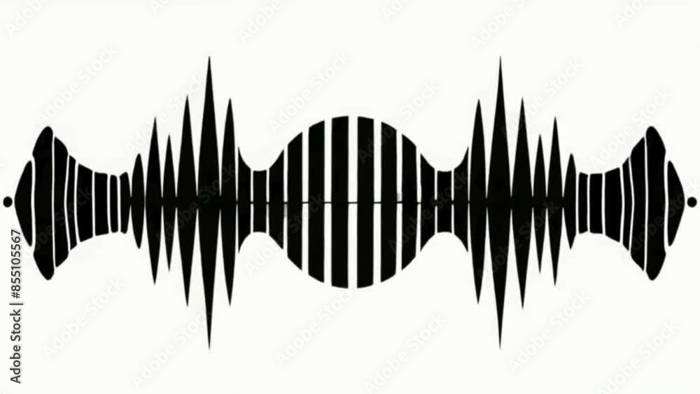 Animation of sound signal on a white background.