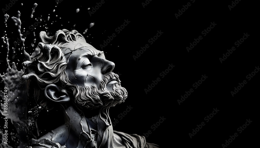 an old statue of a medieval human wet sculpture an old statue of a medieval human wet sculpture