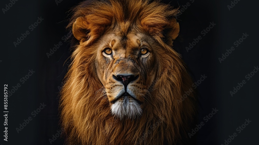 portrait of a lions face on black background portrait of a lions face on black background