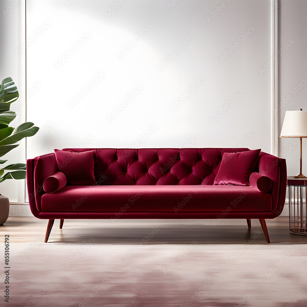 A sleek, magenta-pink sofa set against a solitary white background.Add a text space and copy.frontal aspect.using generative artificial intelligence
A sleek, magenta-pink sofa set against a solitary white background.Add a text space and copy.frontal aspect.using generative artificial intelligence