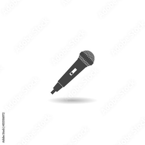 Microphone simple Icon with shadow photo