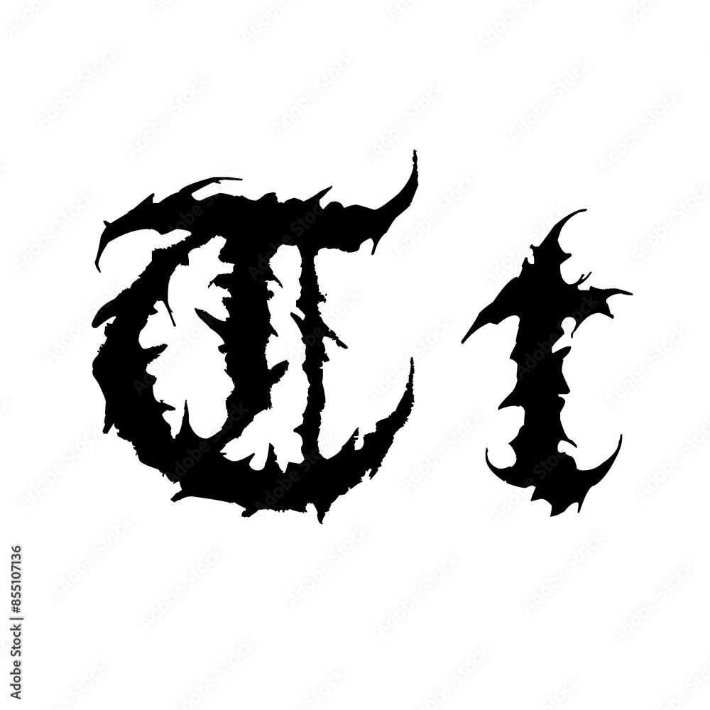 Fototapeta premium Horror old english and halloween font