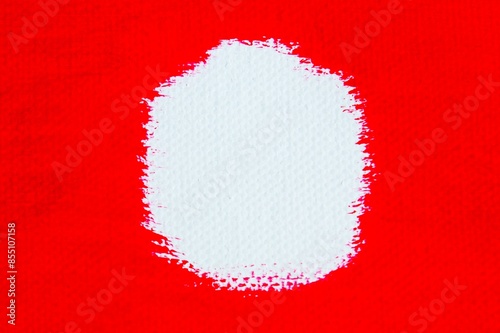 Red abstract background with white round area for text