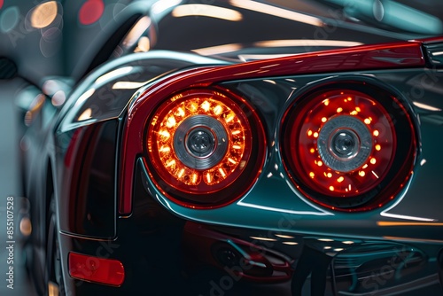 Tail lights of a sport car