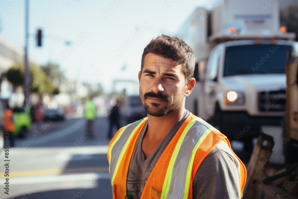 Portrait of a male American street maintenance worker Portrait of a male American street maintenance worker