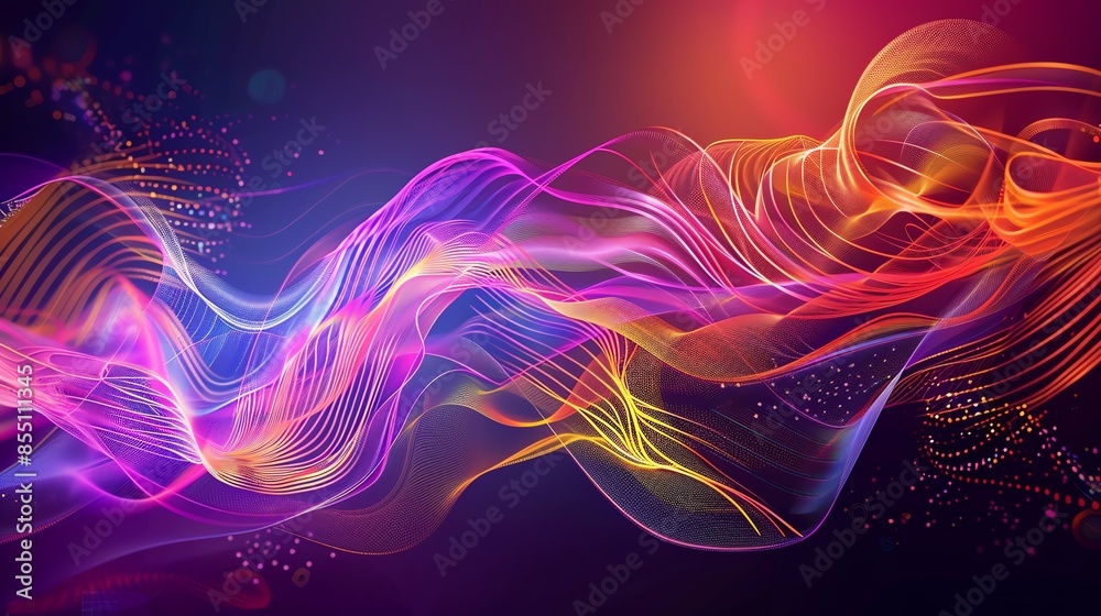 Fototapeta premium Abstract money elements with flowing lines and vibrant colors, great for modern graphic design projects and background textures