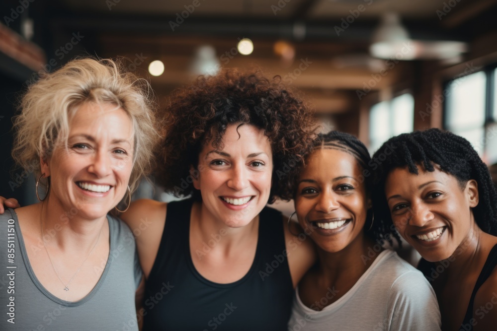 Fototapeta premium Smiling group portrait of diverse body positive women