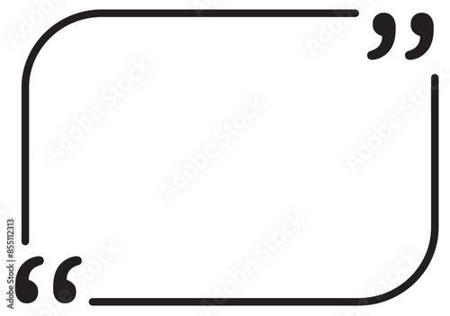 Quote box frame. Text blog information block icon .Quote info box quotation icon. vector illustration. white background.