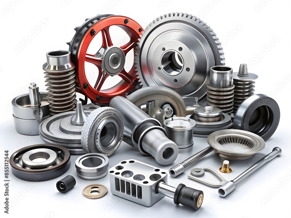 Industrial Machinery Parts. Isolated On White Background. Industrial Machinery Parts. Isolated On White Background.