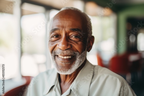 Portrait of a smiling Senior African American man in nursing home