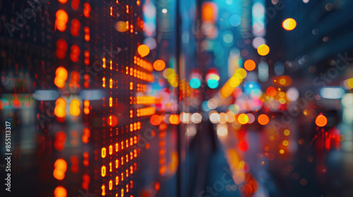 Wallpaper Mural Stock market charts glowing on blurred background. Financial graph diagram for stock market analysis, investment, and trading. Economic growth concept for business, finance, crypto currency Torontodigital.ca