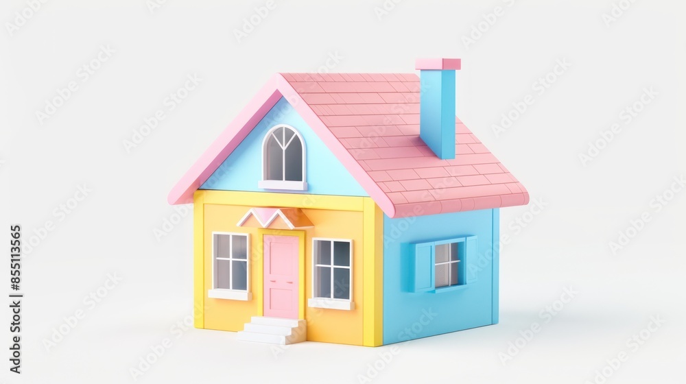 png of 3d cute house, super minimalist style, white background png of 3d cute house, super minimalist style, white background