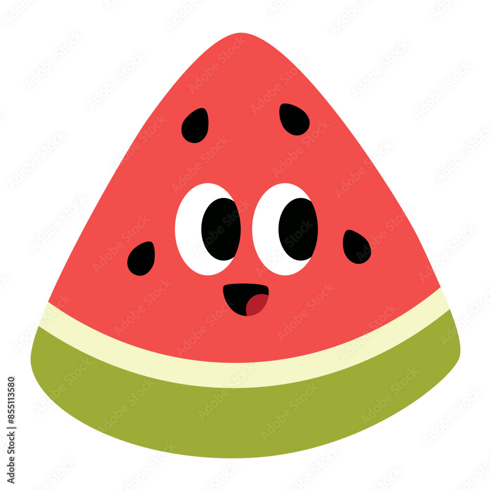 cute Watermelon Slice fruit cartoon style icon. cute Watermelon Slice fruit cartoon style icon.