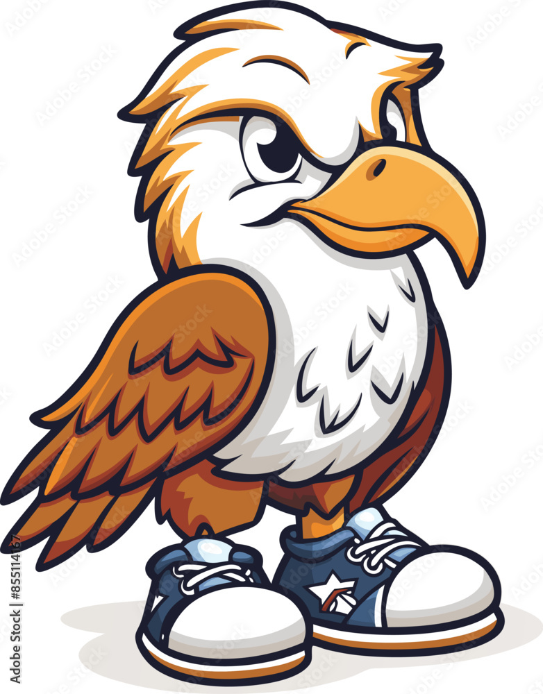 Obraz premium Funny Eagle Comic Cartoon Mascot Character