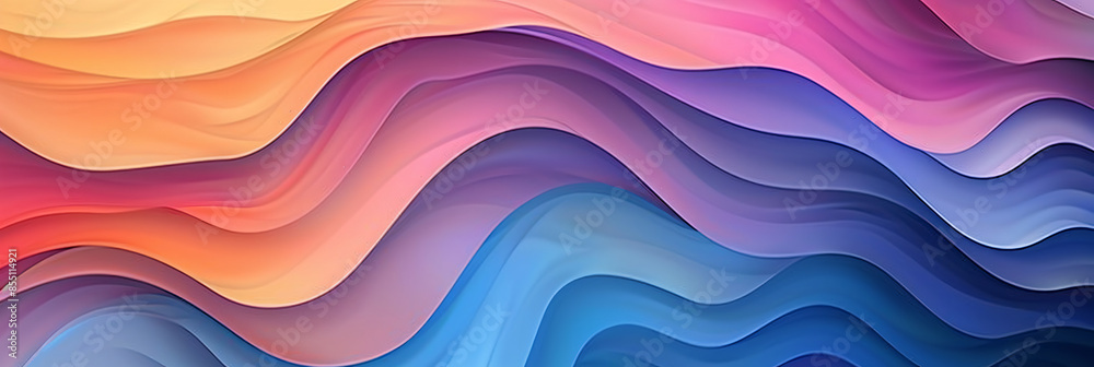 Abstract background with colorful wavy lines and gradients, vector illustration. The design features soft curves in shades of blue purple red orange pink Abstract background with colorful wavy lines and gradients, vector illustration. The design features soft curves in shades of blue purple red orange pink