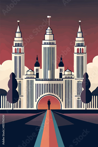 Explore the charm of European architecture and wine with this vibrant poster. Featuring iconic French vineyards, wine bottles, glasses, and a sommelier, perfect for celebrating wine festivals and prom