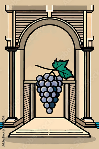 Explore the charm of European architecture and wine with this vibrant poster. Featuring iconic French vineyards, wine bottles, glasses, and a sommelier, perfect for celebrating wine festivals and prom