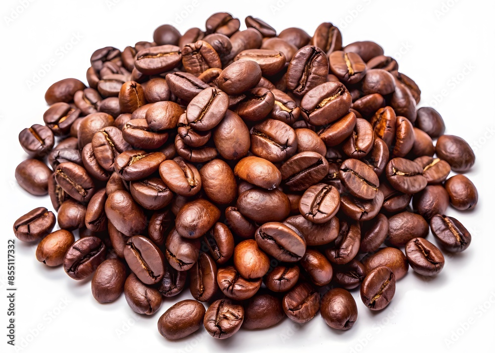 Coffee Beans Isolated On White Background. Close-Up. Coffee Beans Isolated On White Background. Close-Up.