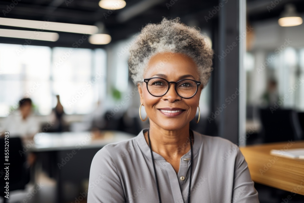 Portrait of a smiling African American businesswoman in office Portrait of a smiling African American businesswoman in office