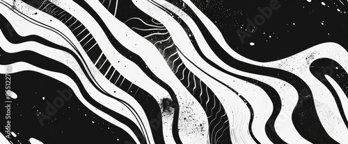 Black And White Abstract Zebra Pattern, Cartoon photo