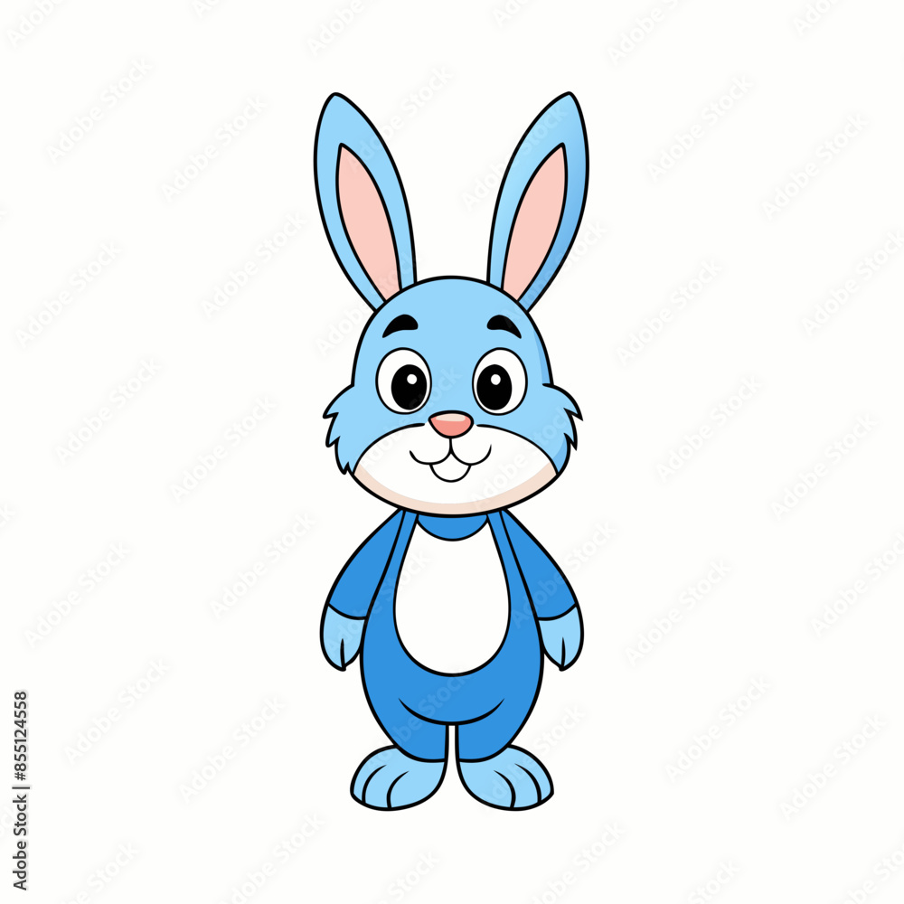 Obraz premium Bunny Rabbit Vector Illustration Cute Mascot Design