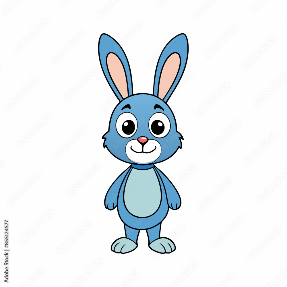 Obraz premium Bunny Rabbit Vector Illustration Cute Mascot Design