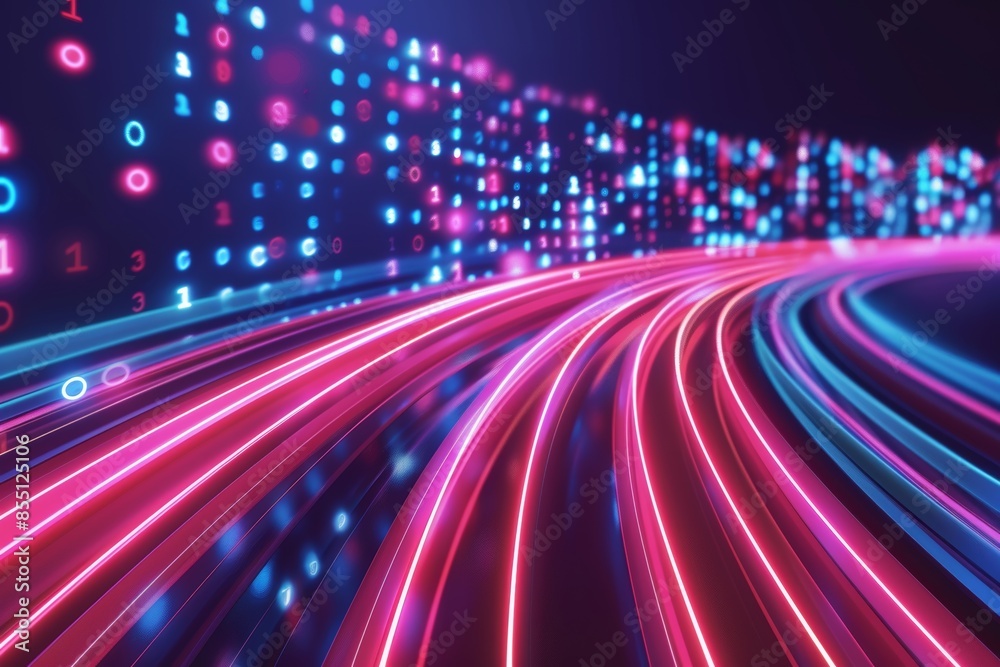 Futuristic digital data stream on a dynamic abstract background Futuristic digital data stream on a dynamic abstract background