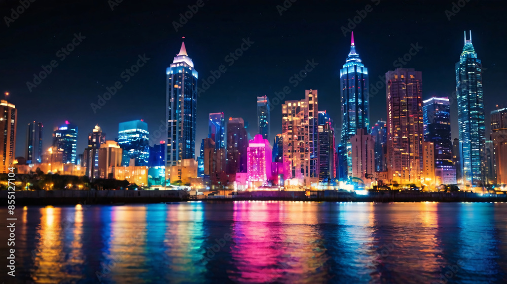 Obraz premium city at night background