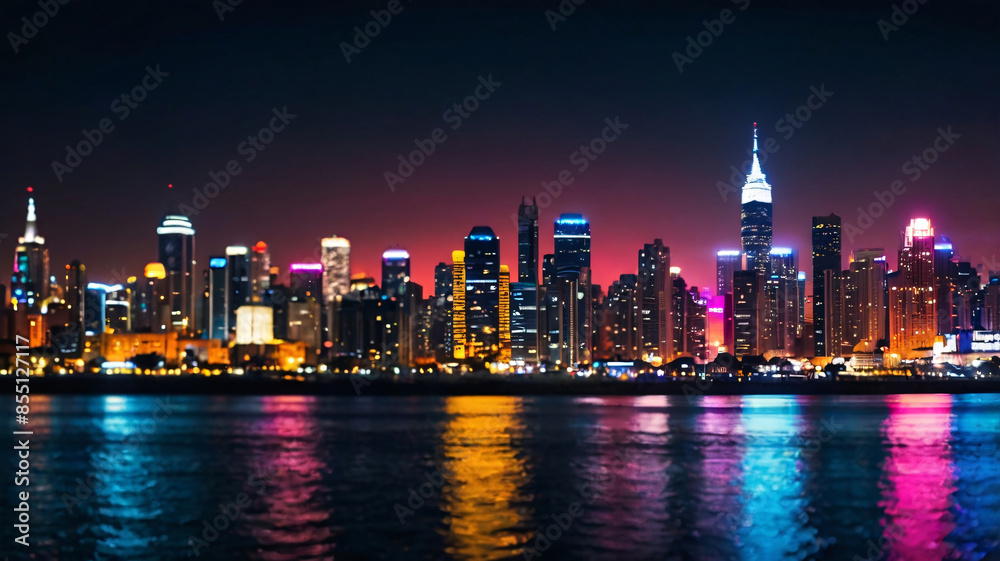 Obraz premium night city background