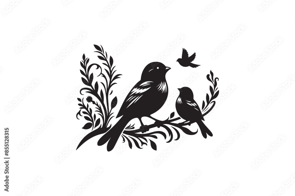 High-Quality Bird Silhouette Vector Graphics High-Quality Bird Silhouette Vector Graphics