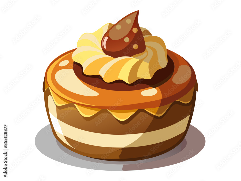 A detailed illustration of a delicious dessert with realistic textures and shadows. Generative AI.
A detailed illustration of a delicious dessert with realistic textures and shadows. Generative AI.