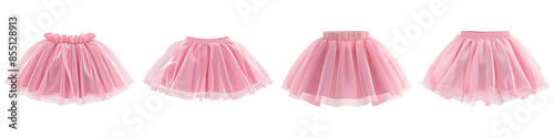 Set of Children'S Tutu Skirt isolated on transparent png background illustration. Generative ai