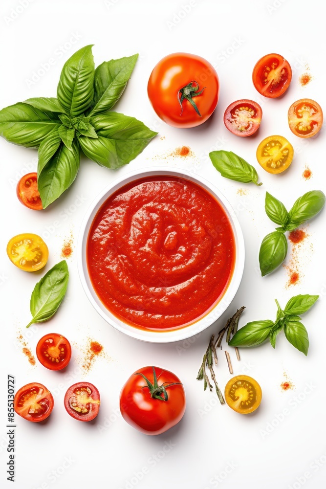 Fresh Tomato Sauce with Basil and Tomatoes Fresh Tomato Sauce with Basil and Tomatoes