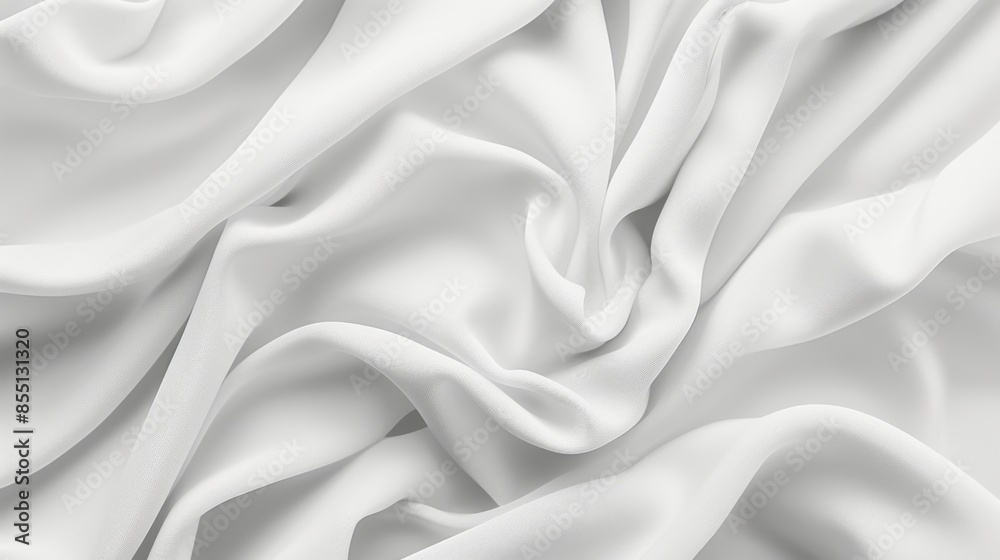 Close-up of white textile fabric, showcasing its smooth and soft texture Close-up of white textile fabric, showcasing its smooth and soft texture