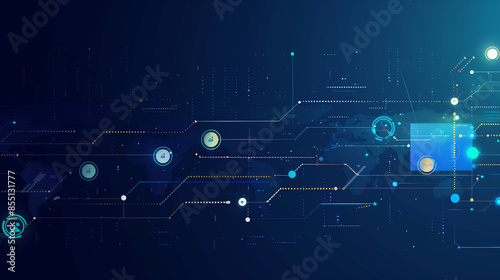 Clean simple technology background with world map