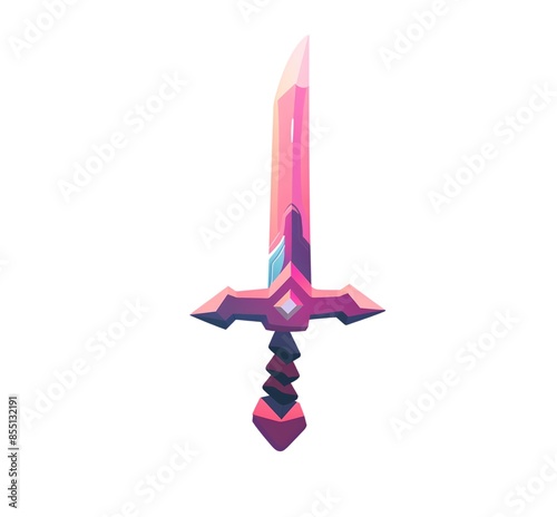 purple pink commemorative deluxe modern zelda game of thrones style classic retro video game style sharp tool metal blade protection security cutting weapon sword illustration art design generative ai