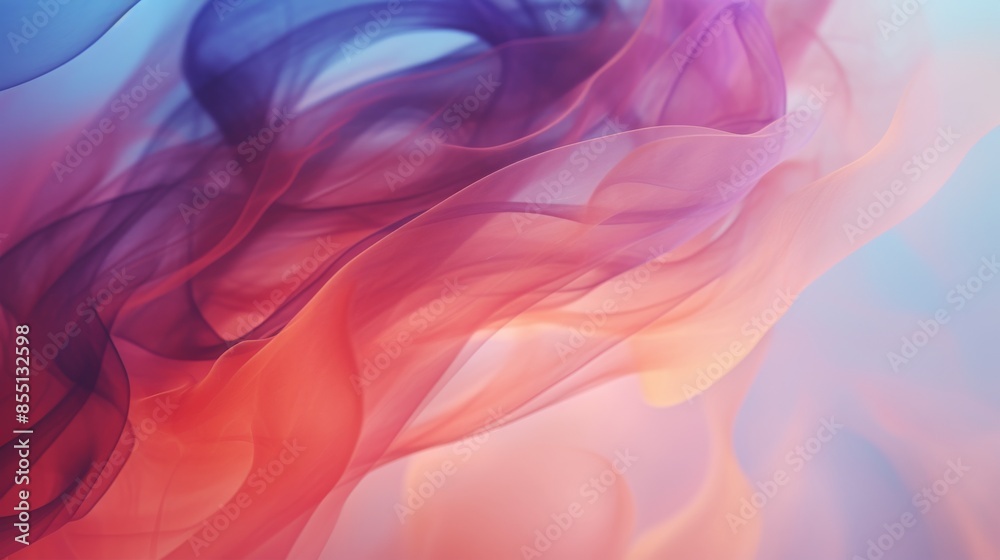 Abstract wave of colorful smoke on dark background