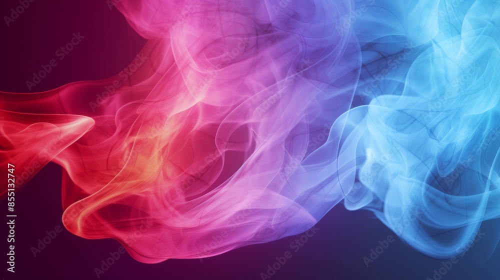 Abstract wave of colorful smoke on dark background Abstract wave of colorful smoke on dark background